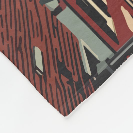 ハーパーズフェリーウェストバージニアトラベルアートヴィンテージ フリースブランケット (角)