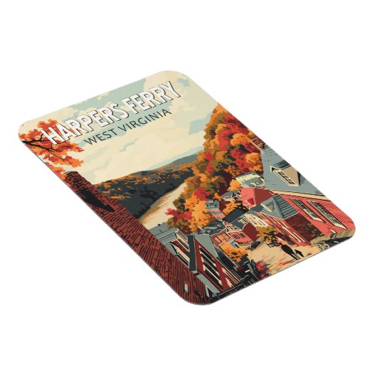 ハーパーズフェリーウェストバージニアトラベルアートヴィンテージ マグネット (右側)