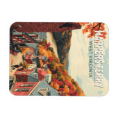 ハーパーズフェリーウェストバージニアトラベルアートヴィンテージ マグネット (横)