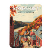 ハーパーズフェリーウェストバージニアトラベルアートヴィンテージ マグネット (縦)