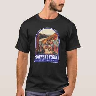 ハーパーズフェリーウェストバージニアトラベルアートヴィンテージ Tシャツ