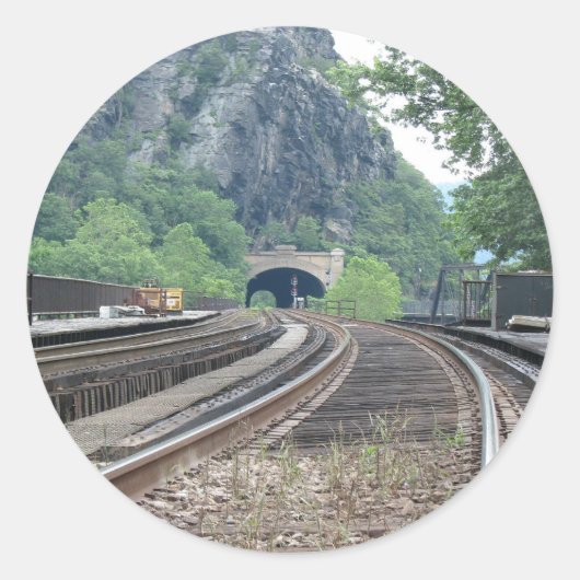 ハーパーズフェリーWV鉄道トラックステッカー ラウンドシール (正面)