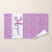 ハーパー名とは花のハートピンク ハンドタオル (ハンドタオル)