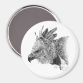 ハーピーイーグルスケッチ マグネット (正面/裏面)