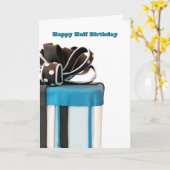 ハーフお誕生日ケーキカード カード (黄色い花)