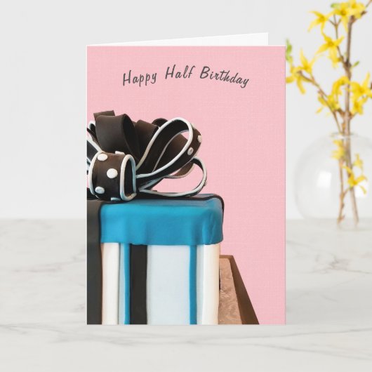 ハーフお誕生日ケーキ カード (黄色い花)