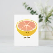 ハーフのグレープフルーツ笑いキャラクター ポストカード (スタンド正面)