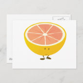 ハーフのグレープフルーツ笑いキャラクター ポストカード (正面/裏面)