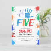 ハーファイブ 5歳の誕生日パーティーの招待状 招待状 (スタンド正面)
