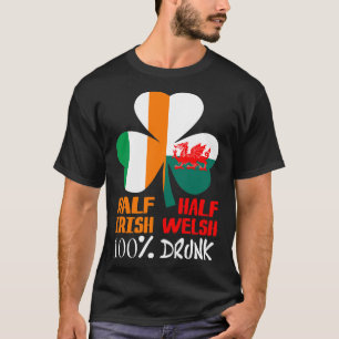 ハーフアイリッシュハーフウェルシュ飲St patricks Tシャツ
