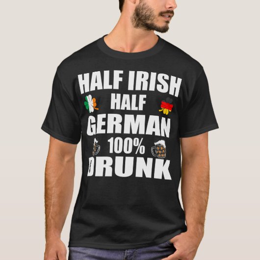 ハーフアイルランド·ハーフ·ドイツ·飲St patricks Tシャツ (正面)