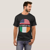 ハーフアメリカハーフアイルランドUSA国旗アイルランド伝統 Tシャツ (正面フル)