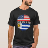 ハーフアメリカハーフウルグアイ米国国旗ウルグアイ Tシャツ (正面)