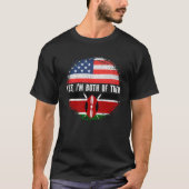 ハーフアメリカハーフケニアUSA国旗ケニア伝統 Tシャツ (正面)