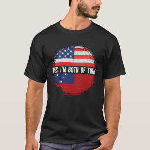 ハーフアメリカハーフサモアンUSA国旗サモア伝統 Tシャツ