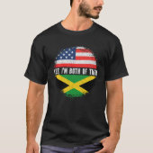 ハーフアメリカハーフジャマイカ米国国旗ジャマイカ Tシャツ (正面)