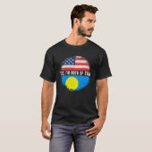 ハーフアメリカハーフパラウアンUSA国旗パラオ伝統 Tシャツ (正面フル)