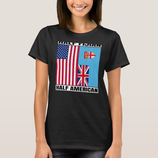 ハーフアメリカハーフフィジアンルーツUSAフィジー諸島D Tシャツ (正面)