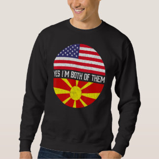 ハーフアメリカハーフマケドニアアメリカ国旗Family Heri スウェットシャツ