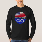 ハーフアメリカハーフメティスアメリカ国旗の家族伝統 Tシャツ (正面)