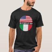 ハーフアメリカンイタリアンハーフ米国国旗の家族遺産 Tシャツ (正面)