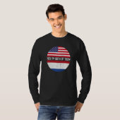 ハーフアメリカンハーフオランダアメリカ国旗の家族伝統 Tシャツ (正面フル)