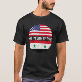 ハーフアメリカンハーフシリアアメリカ国旗の家族伝統 Tシャツ (正面)
