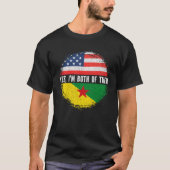 ハーフアメリカンフランスのハーフガイアナ米国国旗 Tシャツ (正面)