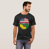 ハーフアメリカンフランスのハーフガイアナ米国国旗 Tシャツ (正面フル)