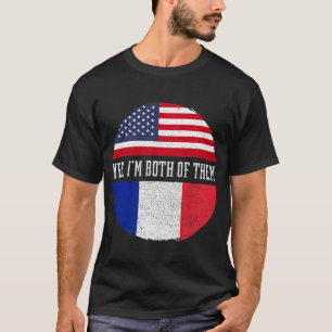 ハーフアメリカンフランスのハーフ米国国旗フランス伝統 Tシャツ