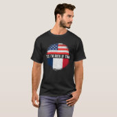 ハーフアメリカンフランスのハーフ米国国旗フランス伝統 Tシャツ (正面フル)