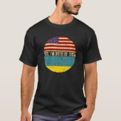 ハーフアメリカン半ウクライナUSAウクライナ国旗Heri Tシャツ (正面)