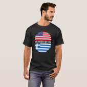 ハーフアメリカン半ギリシャ米国国旗の家族伝統 Tシャツ (正面フル)