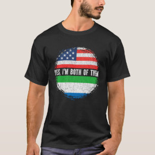 ハーフアメリカン半シエラレオネアン米国国旗 Tシャツ