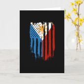 ハーフアメリカン半フィリピン国旗 カード (黄色い花)