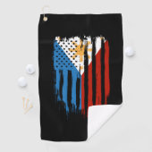 ハーフアメリカン半フィリピン国旗 ゴルフタオル (インサイチュ)