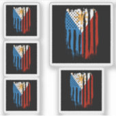 ハーフアメリカン半フィリピン国旗 シール (正面)