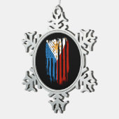 ハーフアメリカン半フィリピン国旗 スノーフレークピューターオーナメント (右)