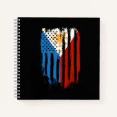 ハーフアメリカン半フィリピン国旗 ノートブック (正面)