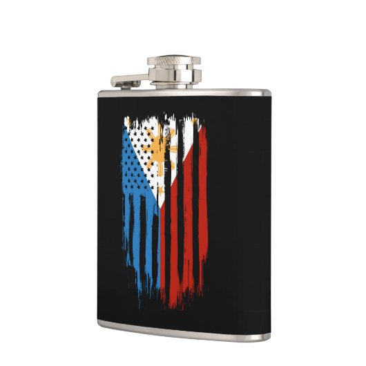 ハーフアメリカン半フィリピン国旗 フラスク (左)