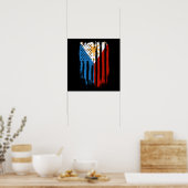 ハーフアメリカン半フィリピン国旗 ポスター (キッチン)