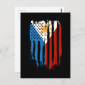 ハーフアメリカン半フィリピン国旗 ポストカード (正面/裏面)