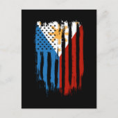 ハーフアメリカン半フィリピン国旗 ポストカード (正面)