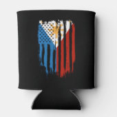 ハーフアメリカン半フィリピン国旗 缶クーラー (裏面)