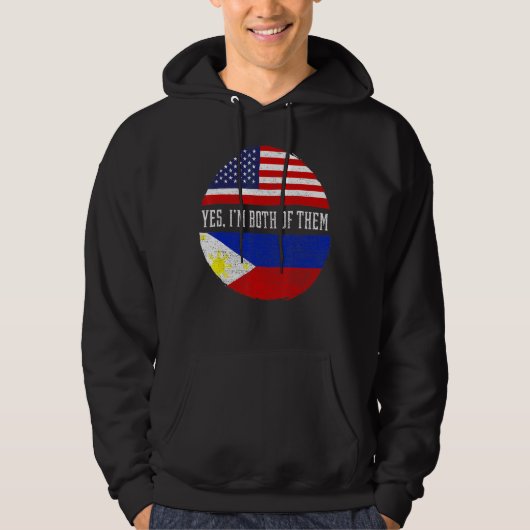 ハーフアメリカン半フィリピン米国国旗フィリピンH パーカ (正面)