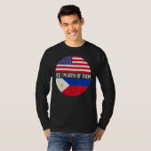 ハーフアメリカン半フィリピーノ米国国旗の家族ヘリタ Tシャツ (正面フル)