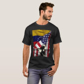 ハーフアメリカン半ベネズエラのルーツUSA国旗Venez Tシャツ (正面フル)