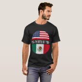 ハーフアメリカン半メキシコUSA国旗メキシコ遺産 Tシャツ (正面フル)