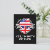 ハーフアメリカン半英国USAイギリス国旗Mens W エンクロージャーカード (スタンド正面)