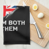 ハーフアメリカン半英国USAイギリス国旗Mens W キッチンタオル (四つ折り)